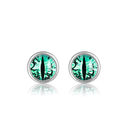 Evil Eye Stud Earrings Green Details