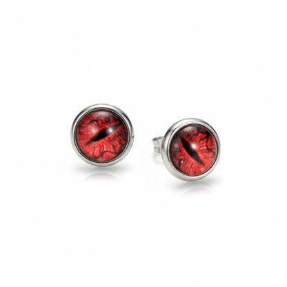 Evil Eye Stud Earrings Red Details