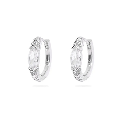 Eye of Horus Hoop Earrings White CZ