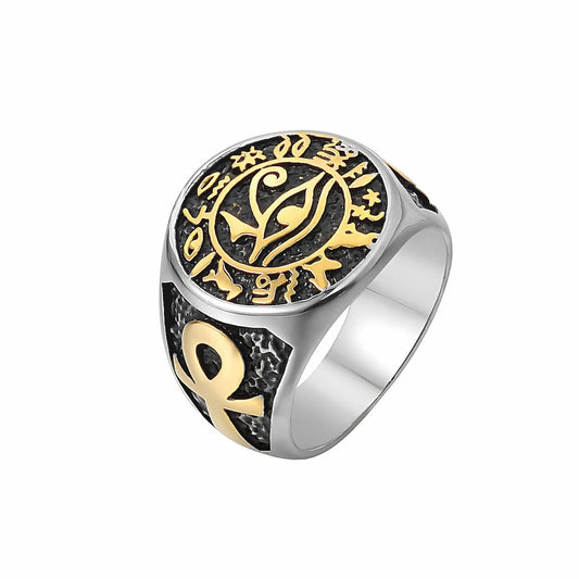 Eye of Horus Ring Gold Xenos Jewelry