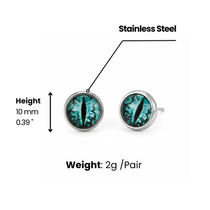 Eyeball Stud Earrings Dimensions and Weight