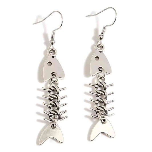 Fish Skeleton Earrings - Xenos Jewelry