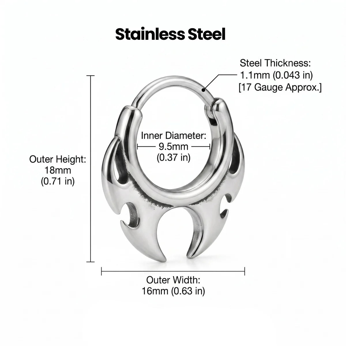 Flame Blade Earrings Dimensions and Weight