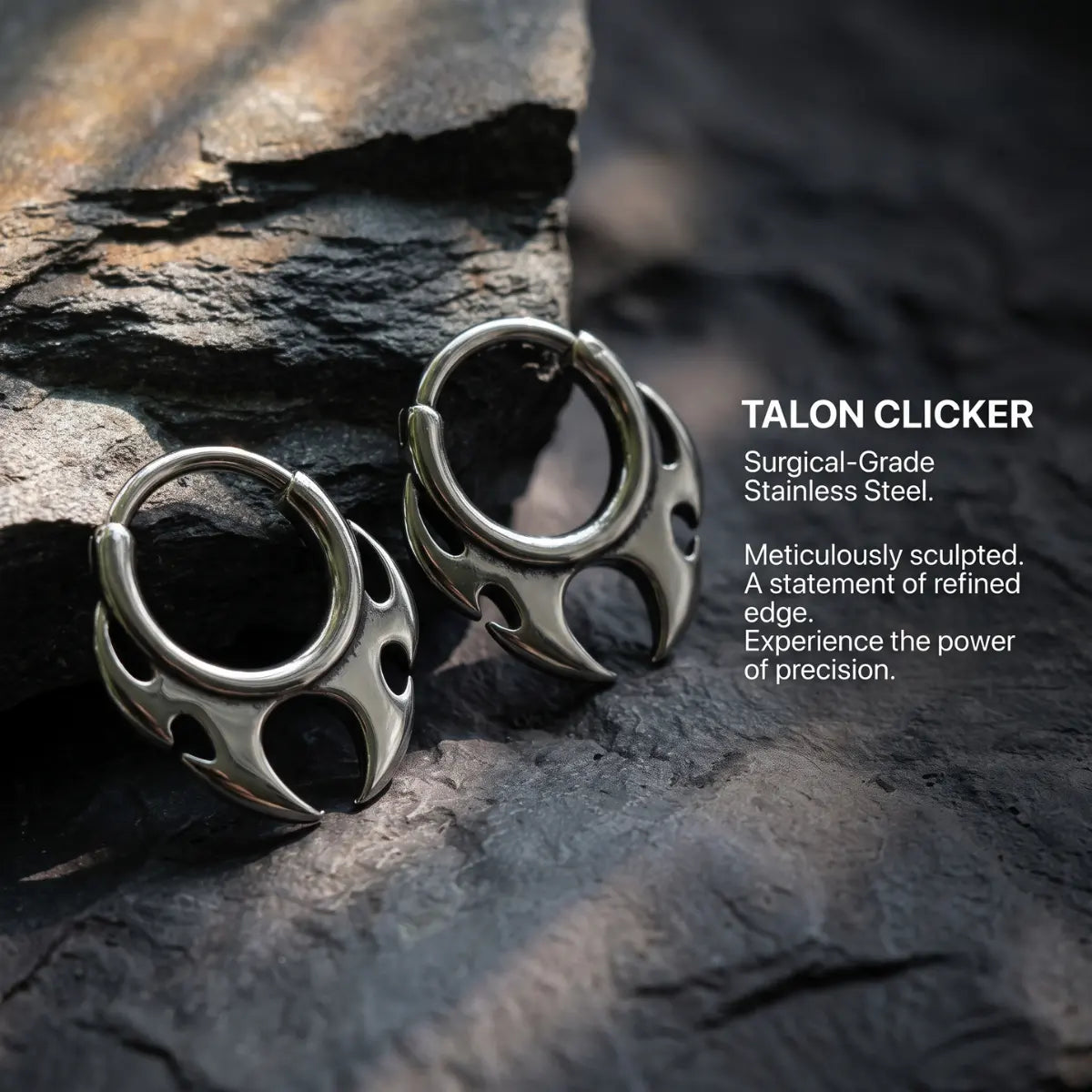 Flame Blade Earrings Silver Details