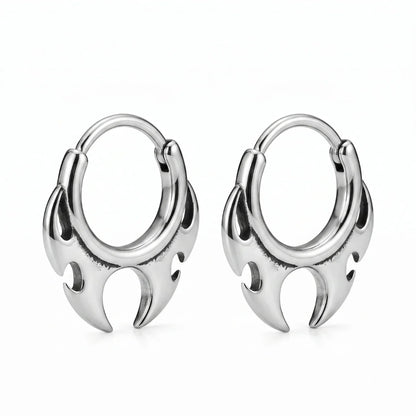 Flame Blade Earrings Silver