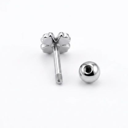 Floral Cross Cartilage Stud Earrings Premium Stainless Steel Back and Screw Ball Details