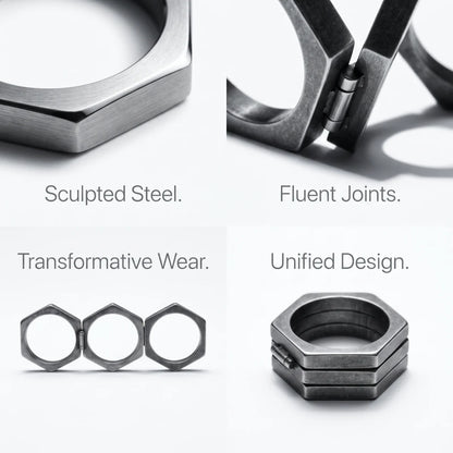Folding Hex Ring Details and Pivot Joints Infographic