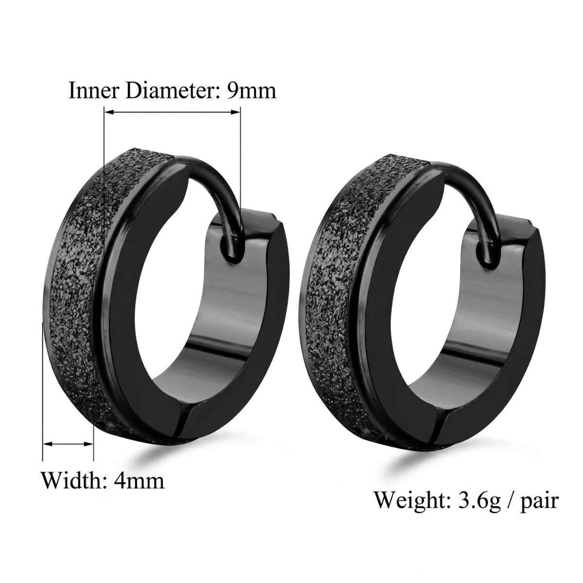 Frosted Hoop Earrings Dimensions and Weight