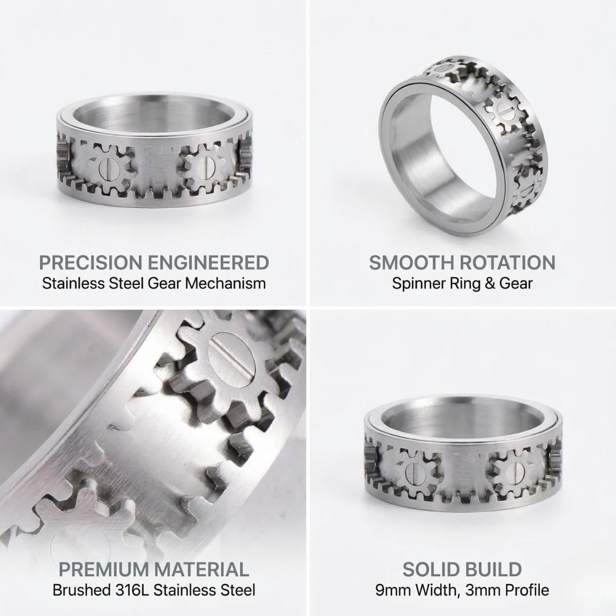 Gear Spinner Ring Features