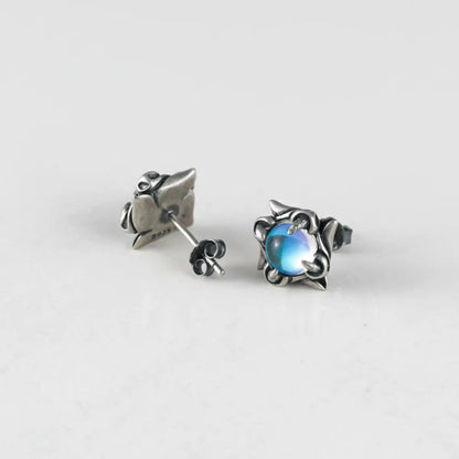 Gem Claw Stud Earrings Back