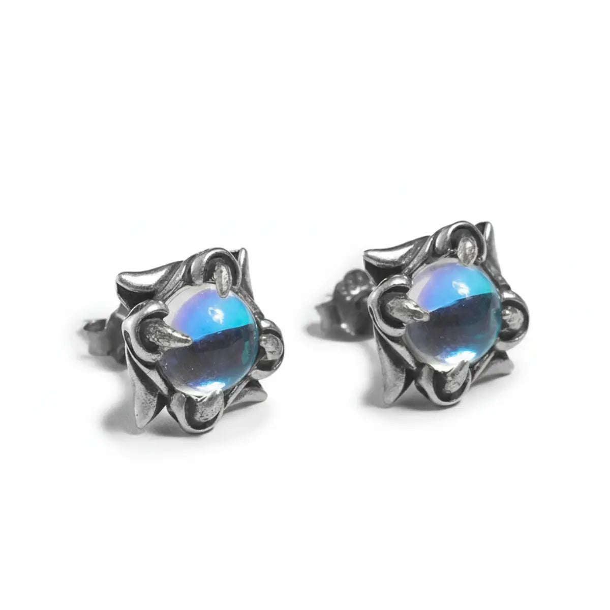 Gem Claw Stud Earrings Front