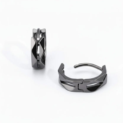 Geometric Hoop Earrings Black Details