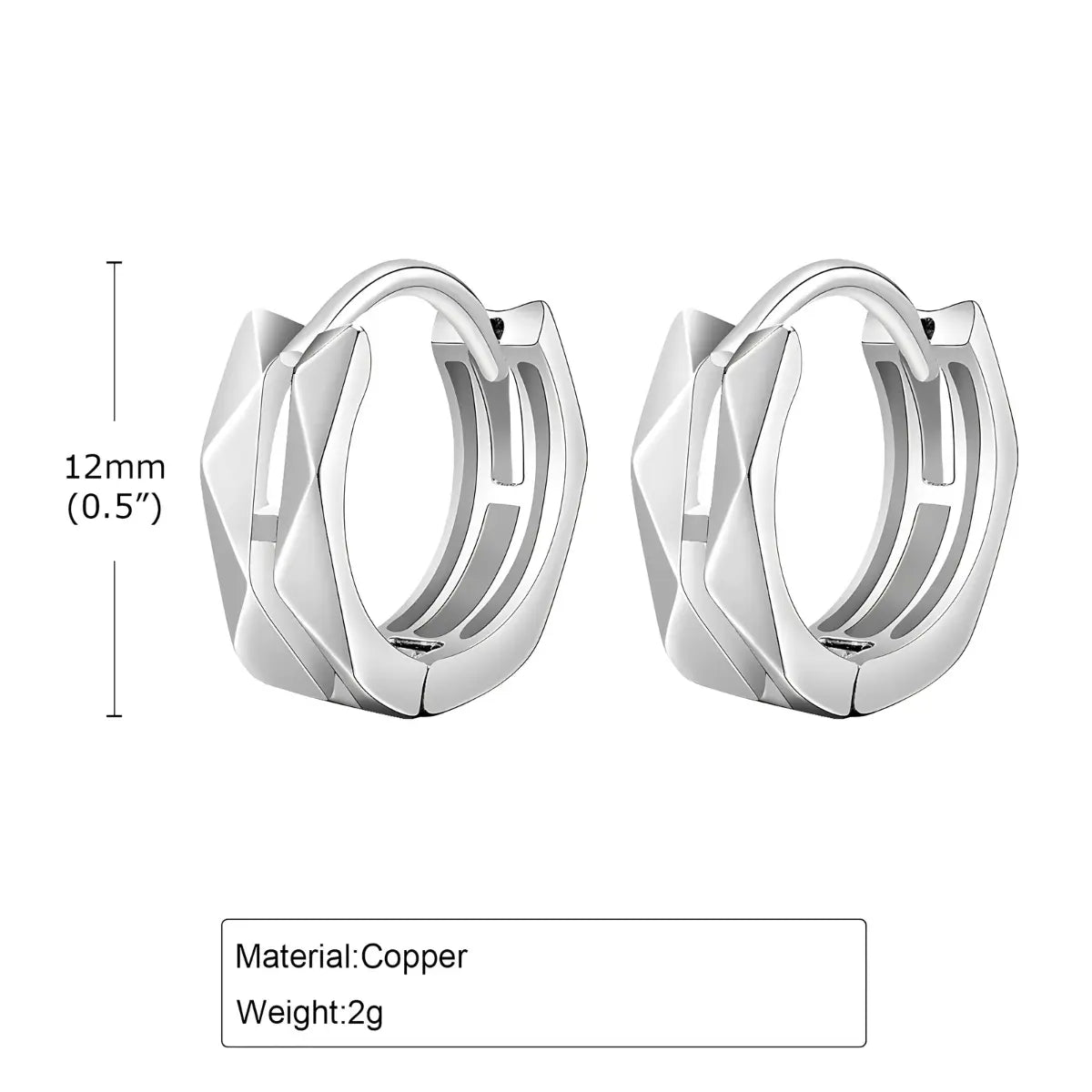 Geometric Hoop Earrings Dimensions and Weight