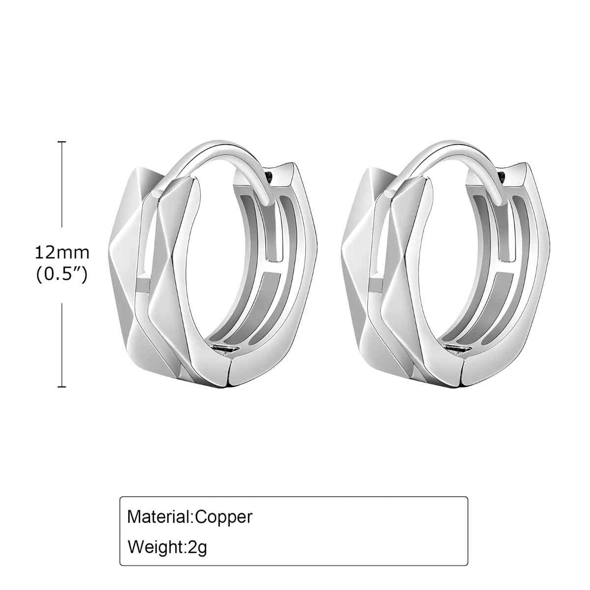 Geometric Hoop Earrings Silver Xenos Jewelry