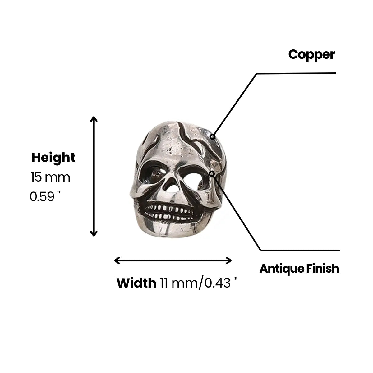 Geometric Skull Ear Cuff Earrings Dimensions