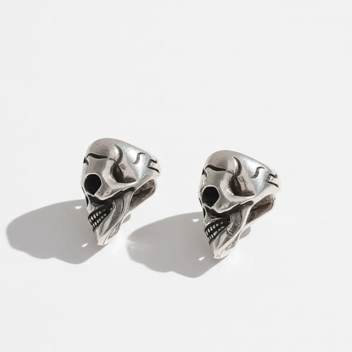 Geometric Skull Ear Cuff Earrings Side
