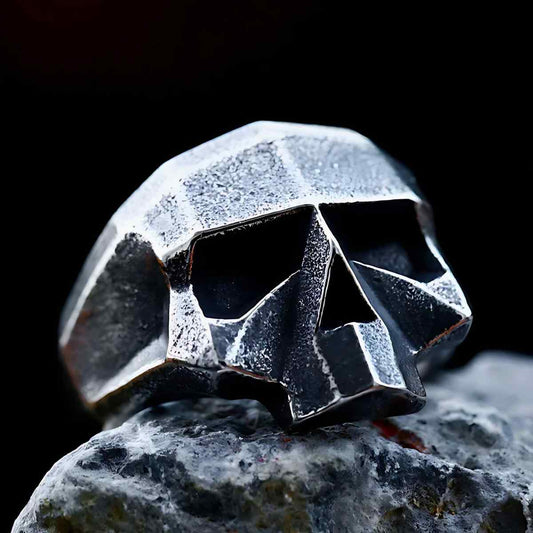 Geometric Skull Ring Stainless Steel Xenos Jewelry