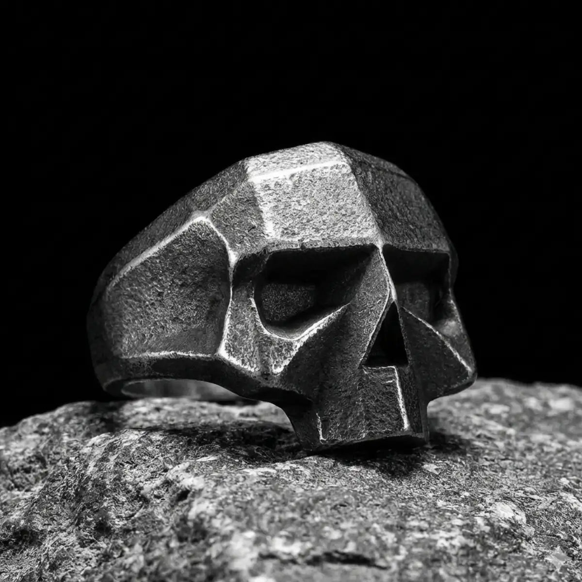 Geometric Skull Ring