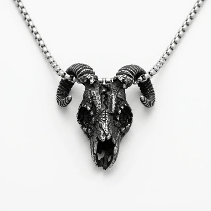 Goat Skull Pendant with Chain