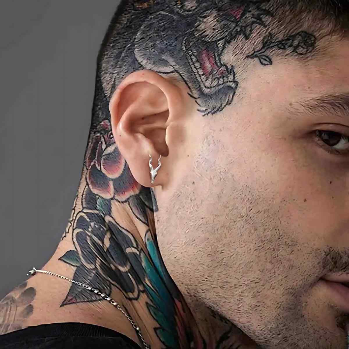 Goat Skull Stud Earrings