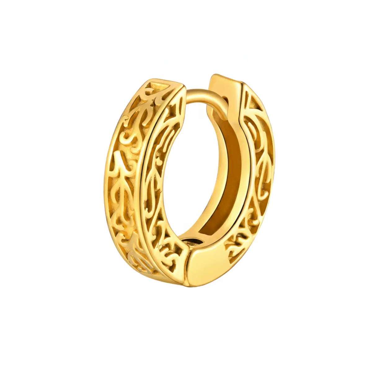 Gold Celtic Knot Huggie Hoop Earrings Details