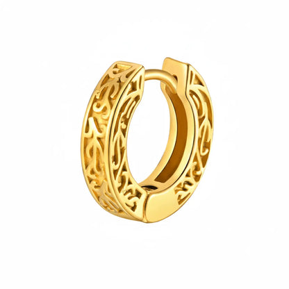 Gold Celtic Knot Huggie Hoop Earrings Details