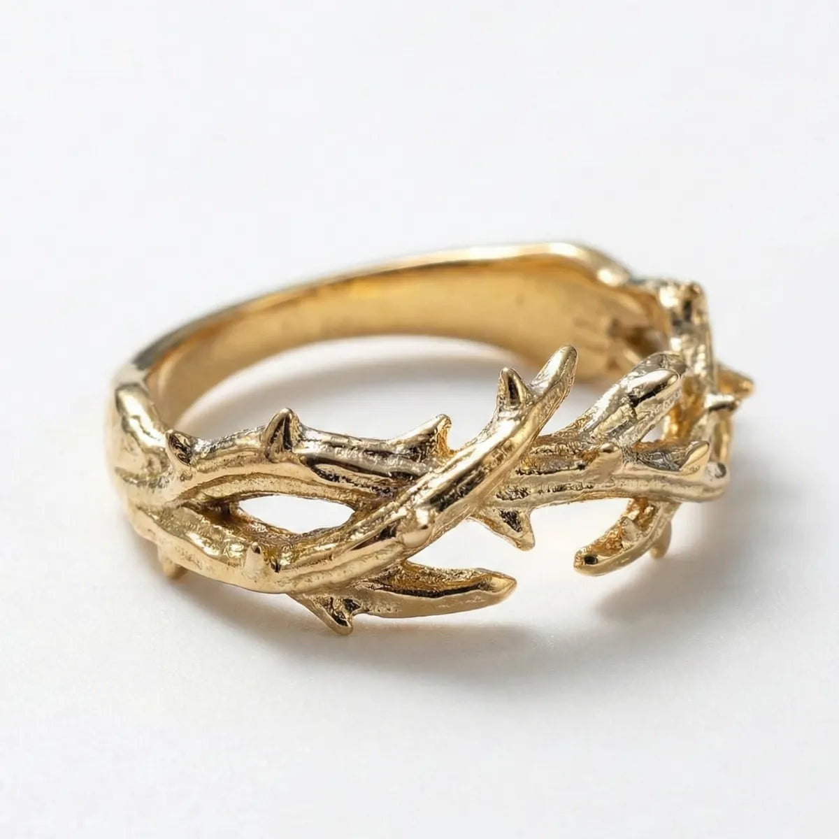 Gold Crown of Thorns Ring Details