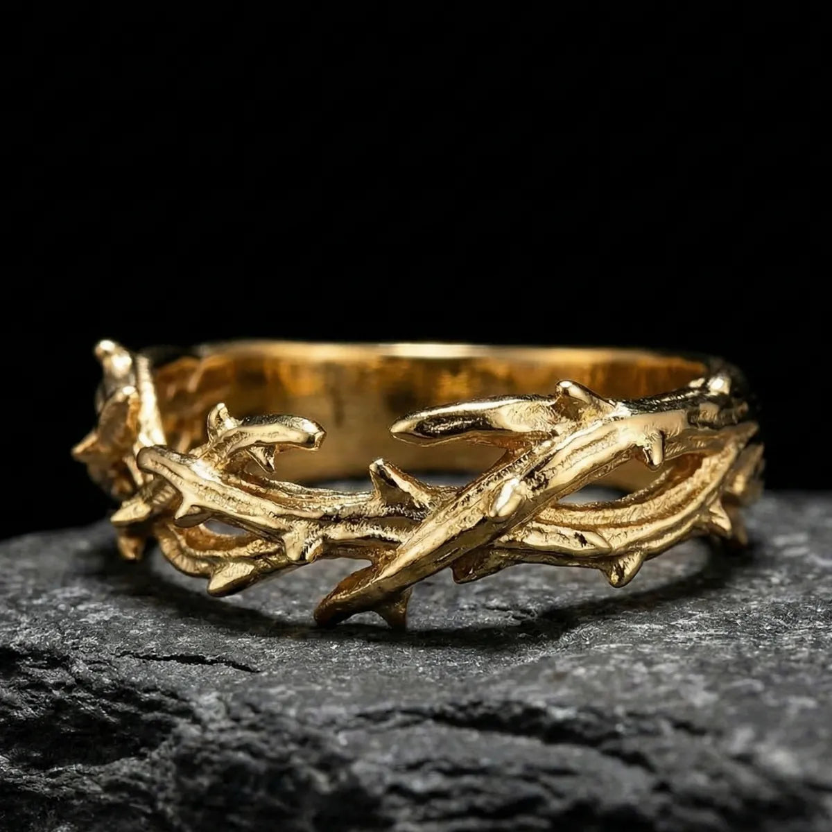 C Rown Ring Gold Crown of Thorns Ring | Christian Jewelry