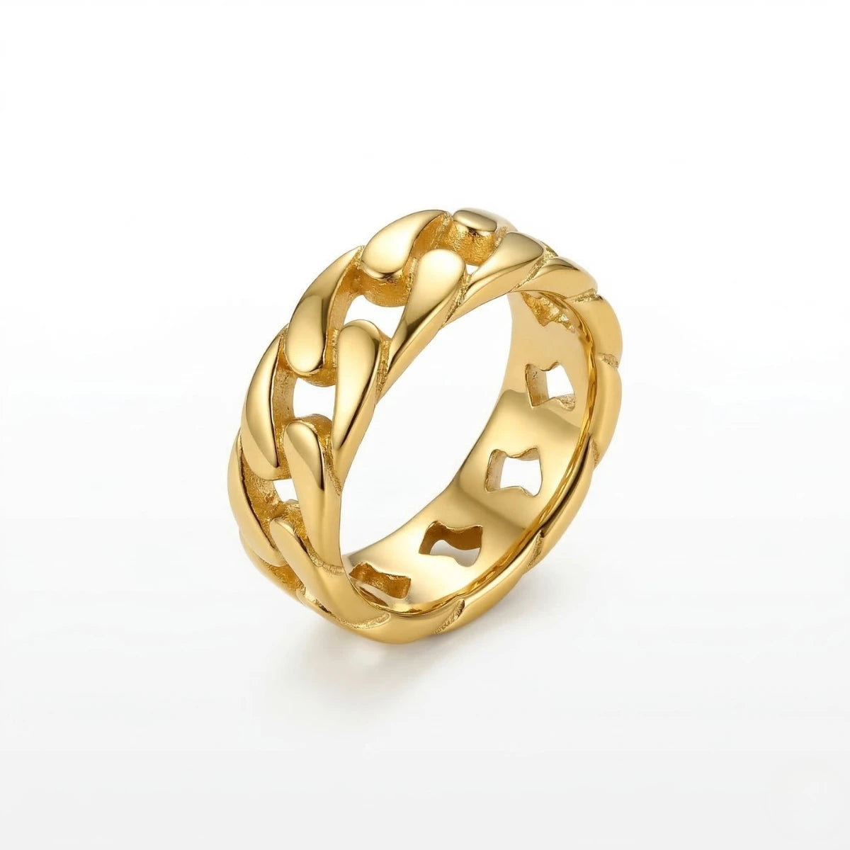 Gold Cuban Link Ring Details