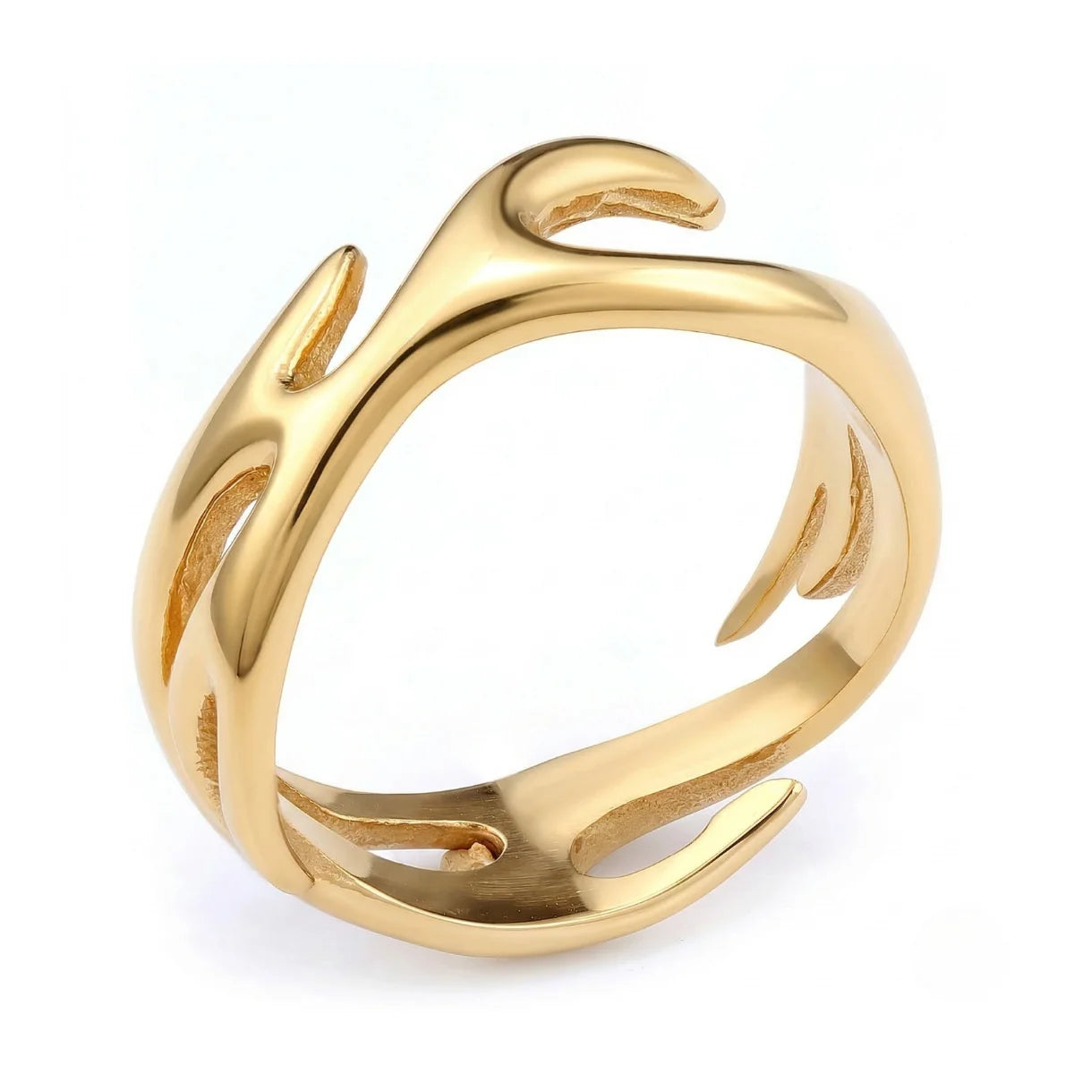 Gold Flame Ring Details
