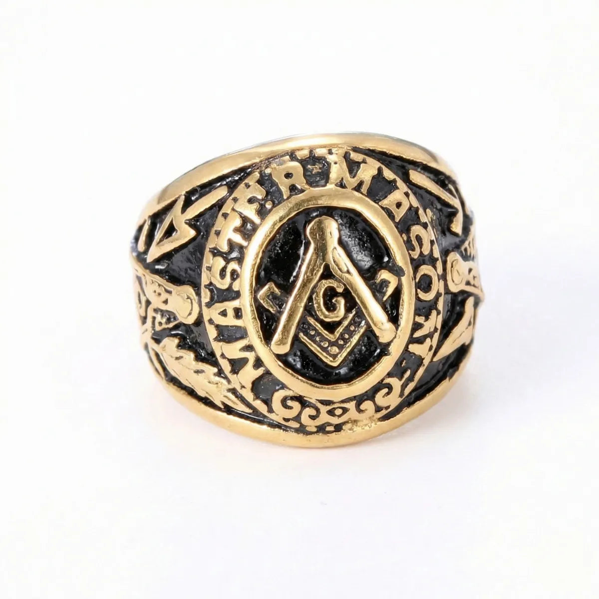 Gold Master Mason Degree Ring Details