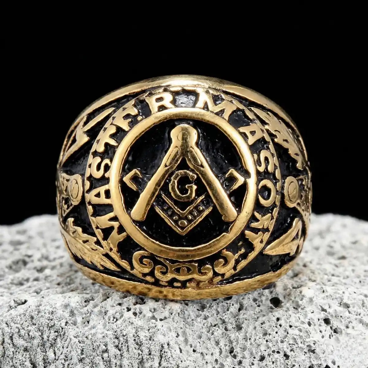 Gold Master Mason Degree Ring