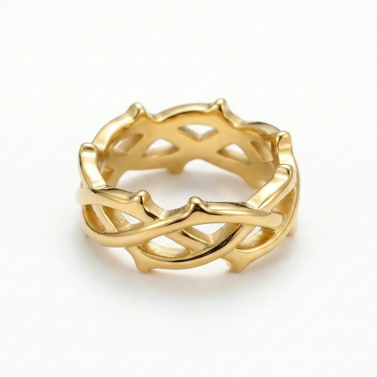 Gold Minimalist Thorns Ring Details