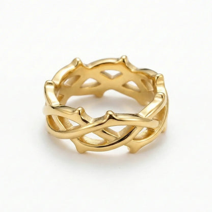 Gold Minimalist Thorns Ring Details