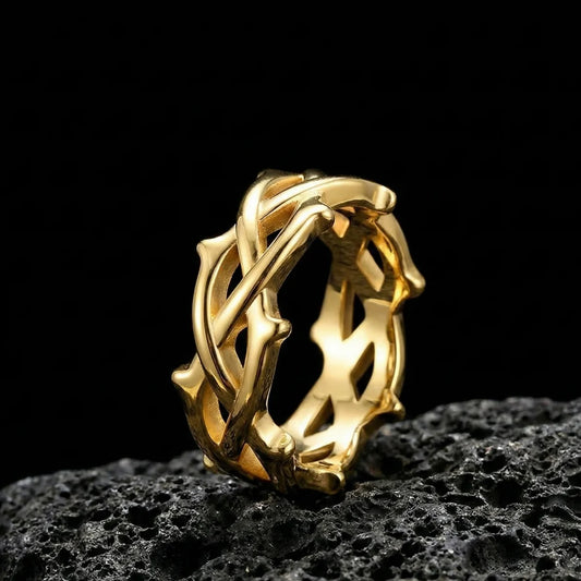 Gold Minimalist Thorns Ring