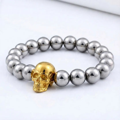 Gold Skull Bead Bracelet Details