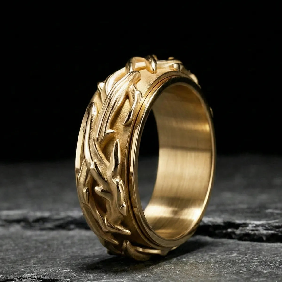 Gold Spinner Thorns Ring