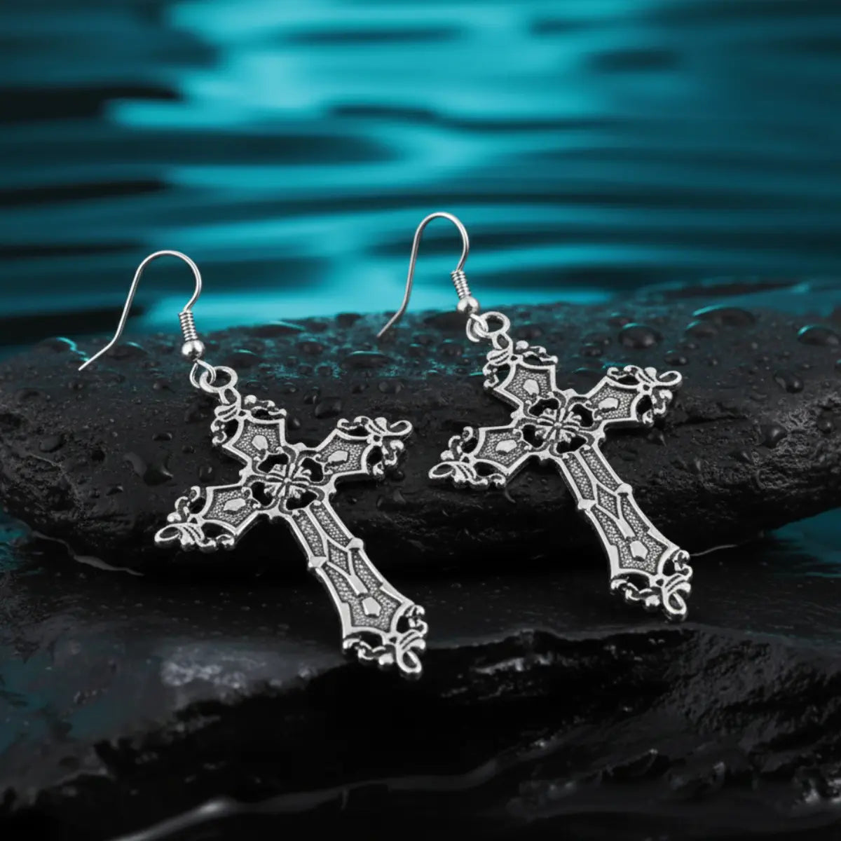 Gothic Big Cross Earrings