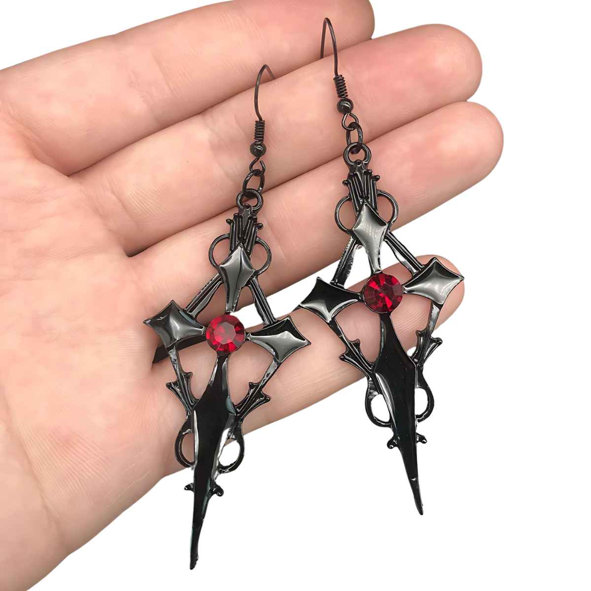 Gothic Cross Dangle Earrings for Women Xenos Jewelry