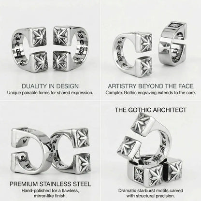 Gothic Cross Star Ring Features
