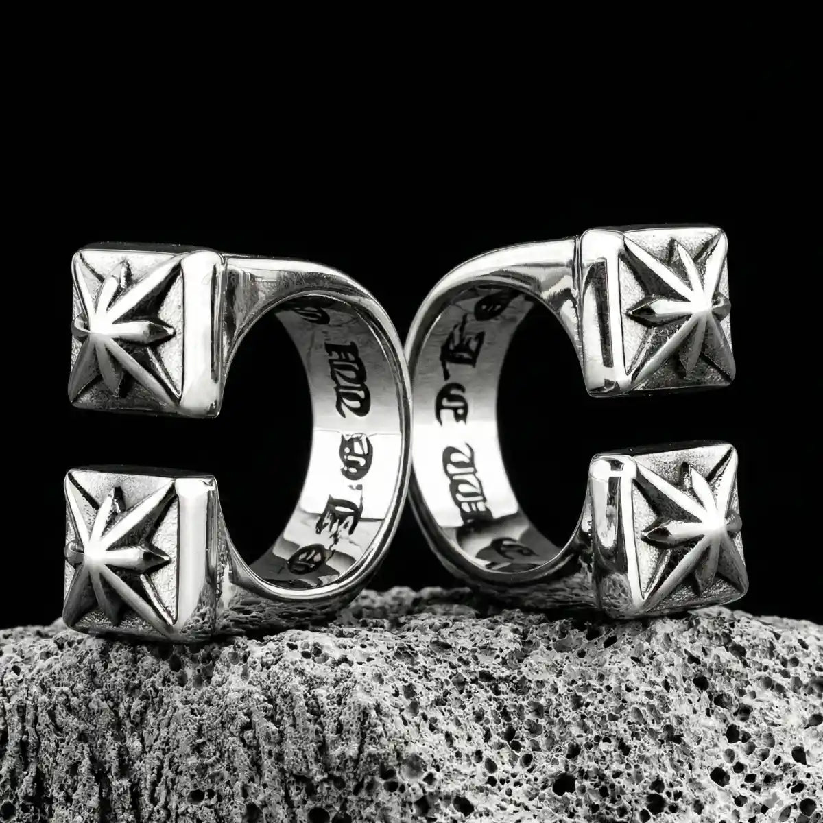 Gothic Cross Star Ring