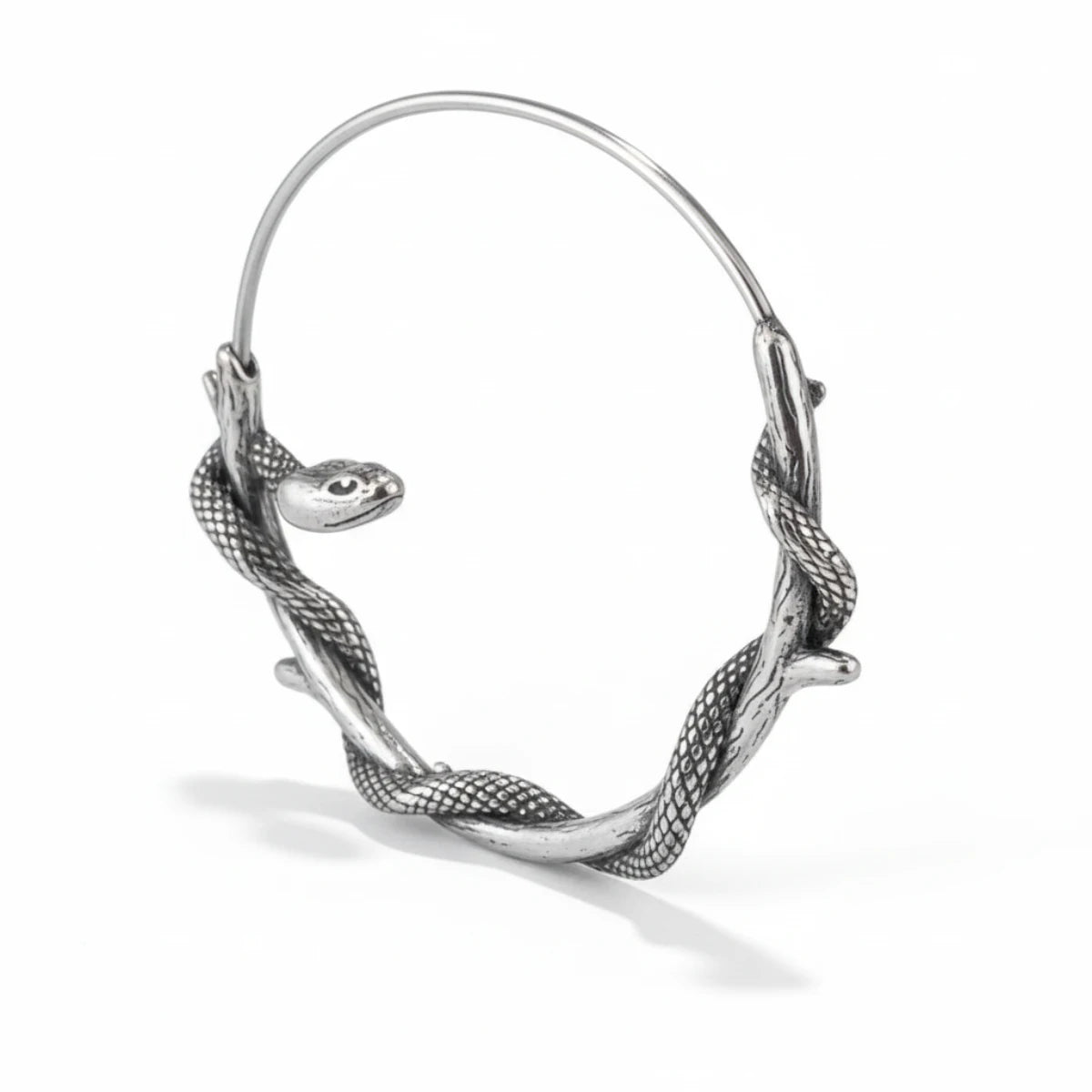 Gothic Snake Hoop Earrings Details