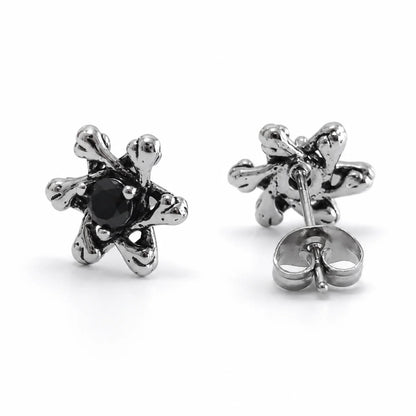 Gothic Star Stud Earrings Back and Post Details