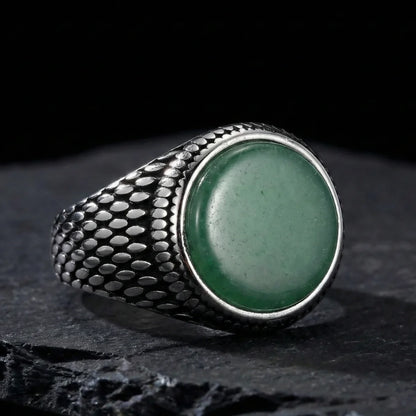 Green Aventurine Signet Ring