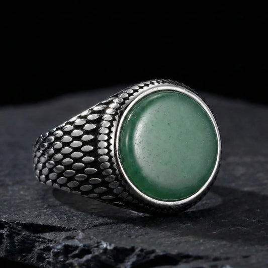 Green Aventurine Signet Ring