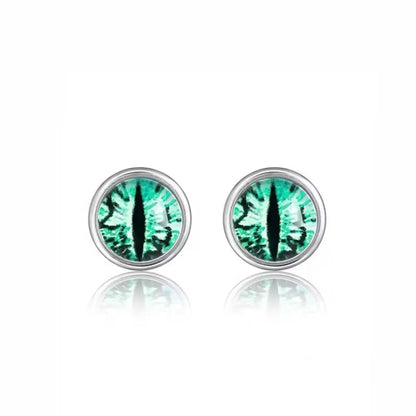 Green Eyeball Stud Earrings Details