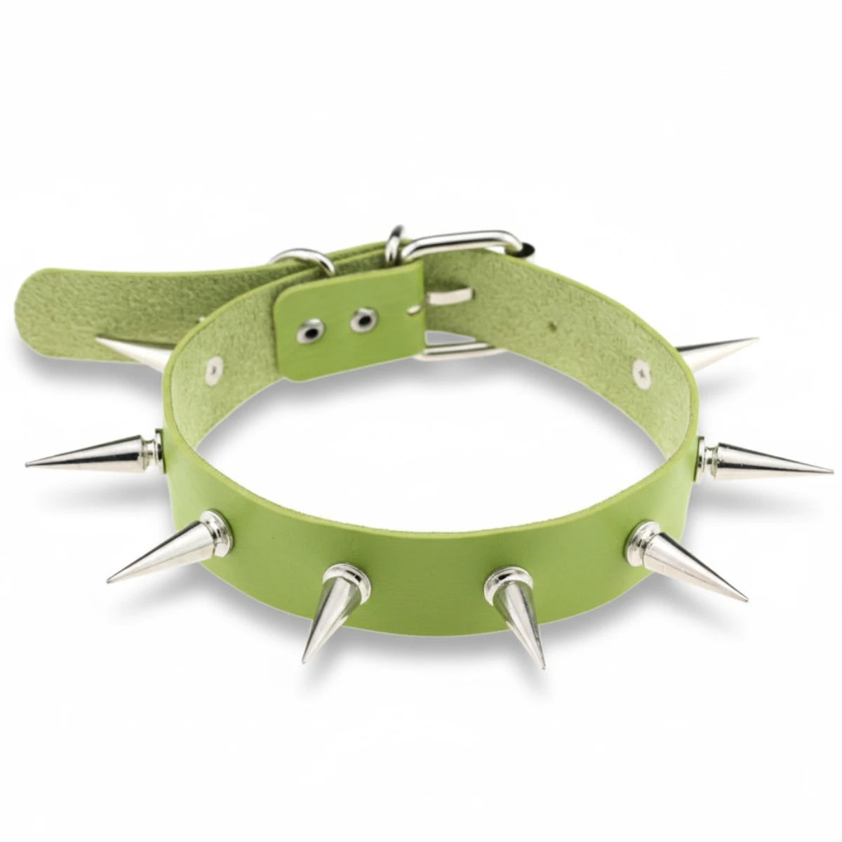 Green Spiked Choker
