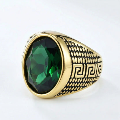 Green Stone Ring Gold Details