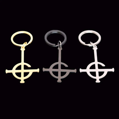 Grucifix Drop Earrings Gold Black and Silver