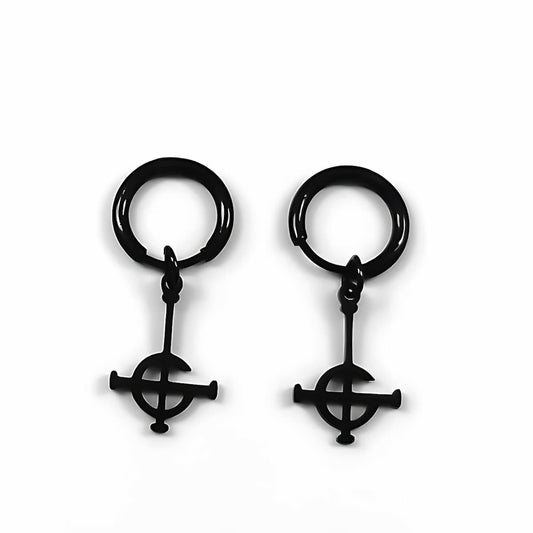 Grucifix Earrings Black Xenos Jewelry